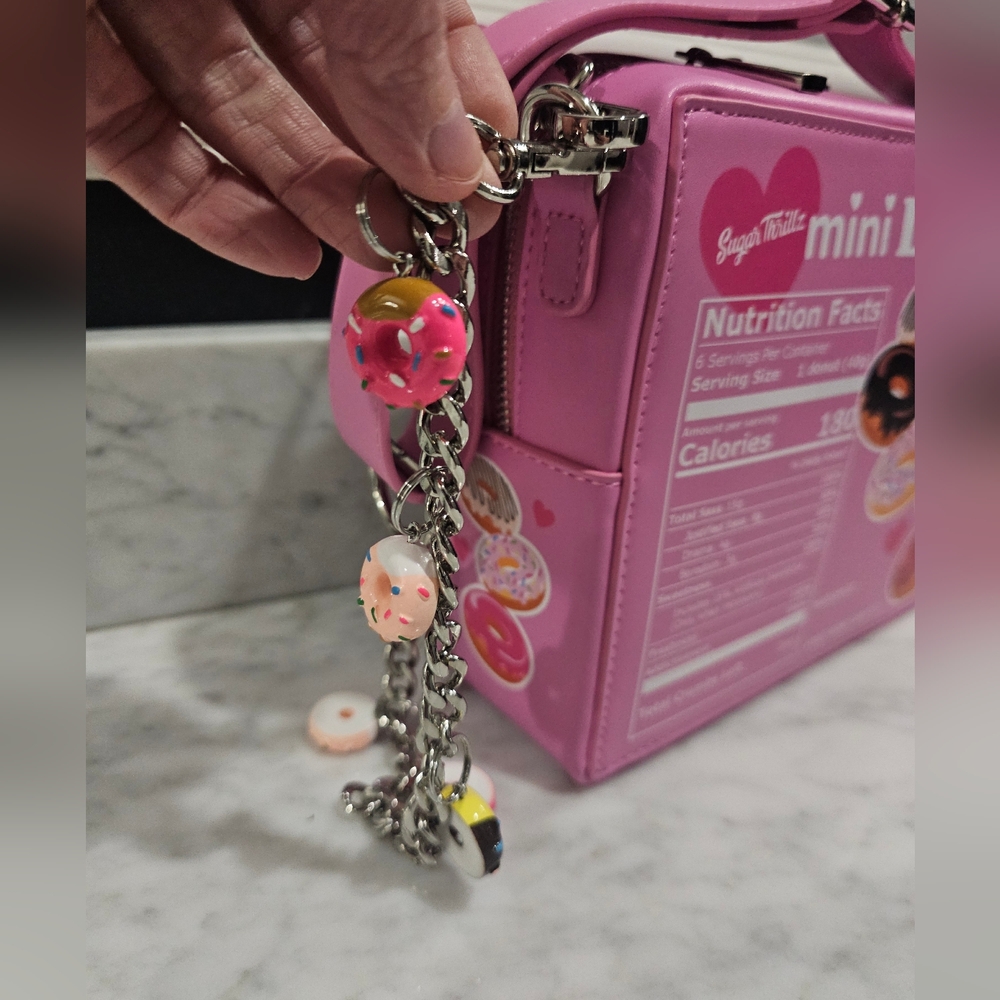 Dolls Kill Sugar Thrillz Donut Looking Like A Snack Crossbody Bag Pink Purse 💗 - Picture 8 of 16